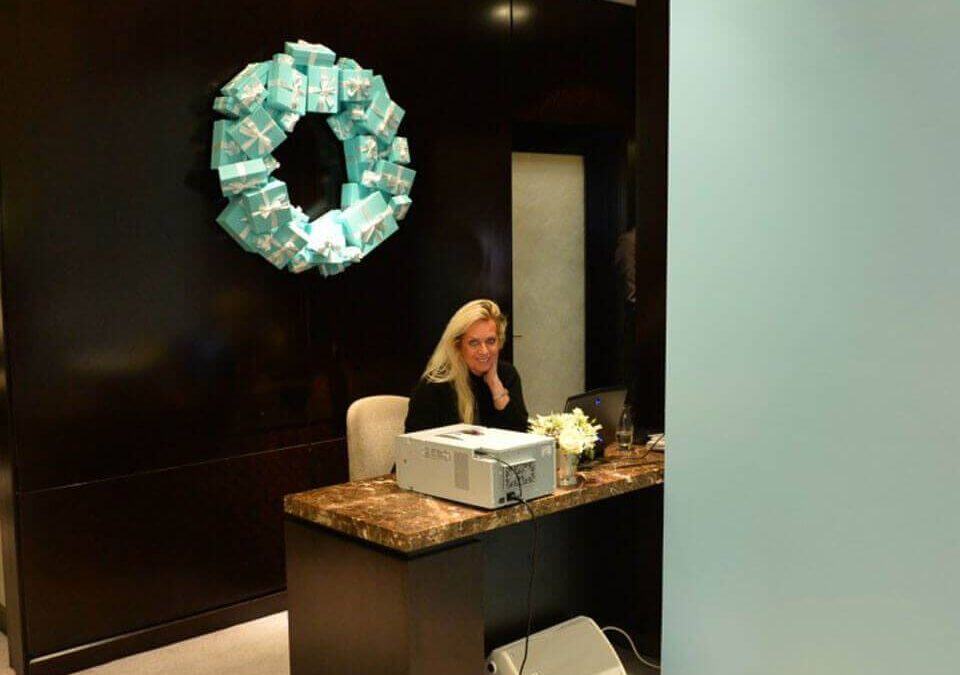 Tiffany London unique blue screen photography