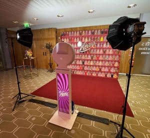 Video Booth on Red Carpet at Wonka Premiere